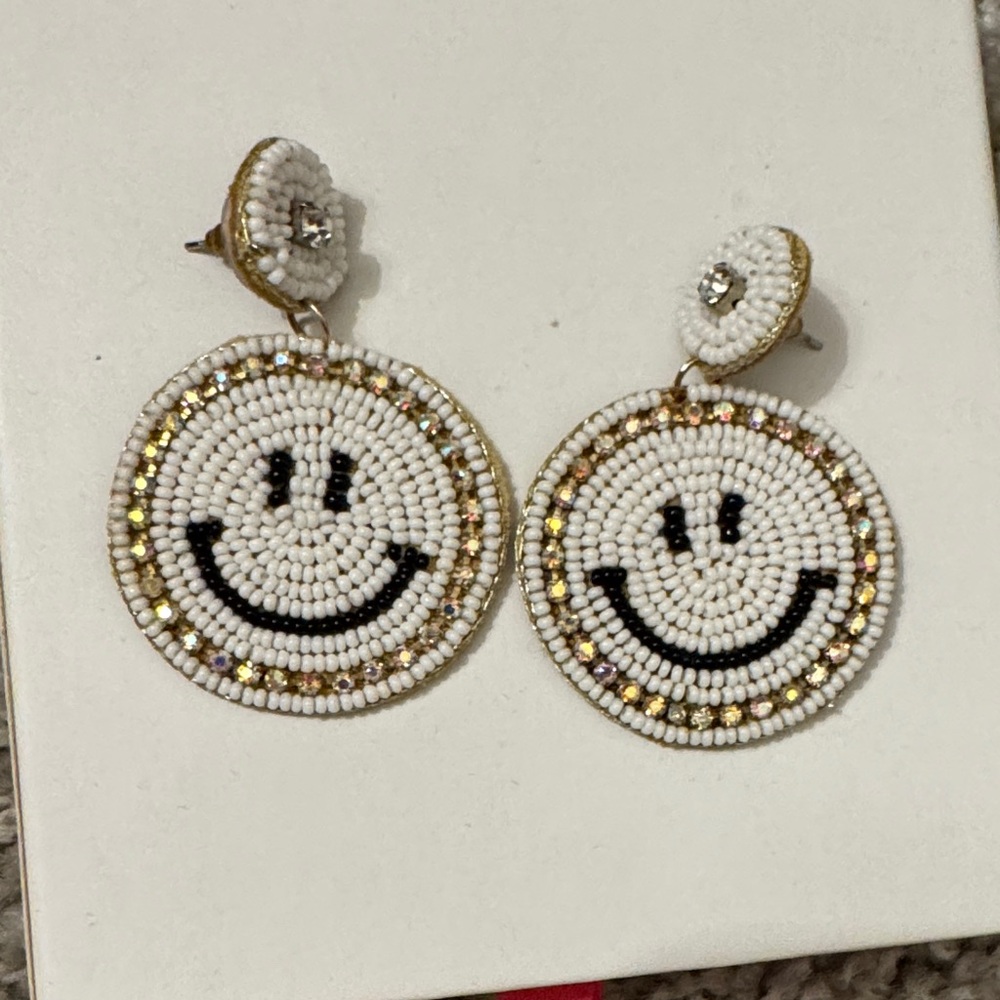 Smiley Face Beaded Earrings